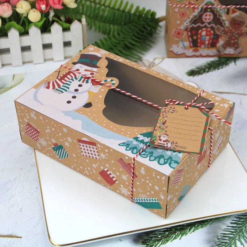 Christmas Gift Box Kraft Paper Box with Clear PVC Window