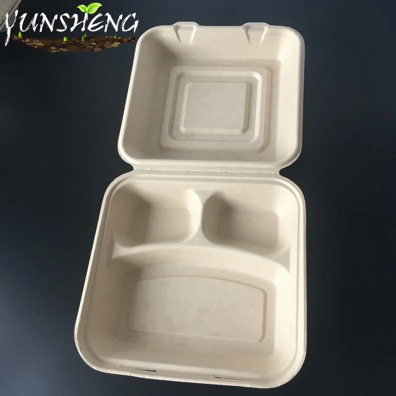 Disposable White Square Clamshell Paper Humburgar Box