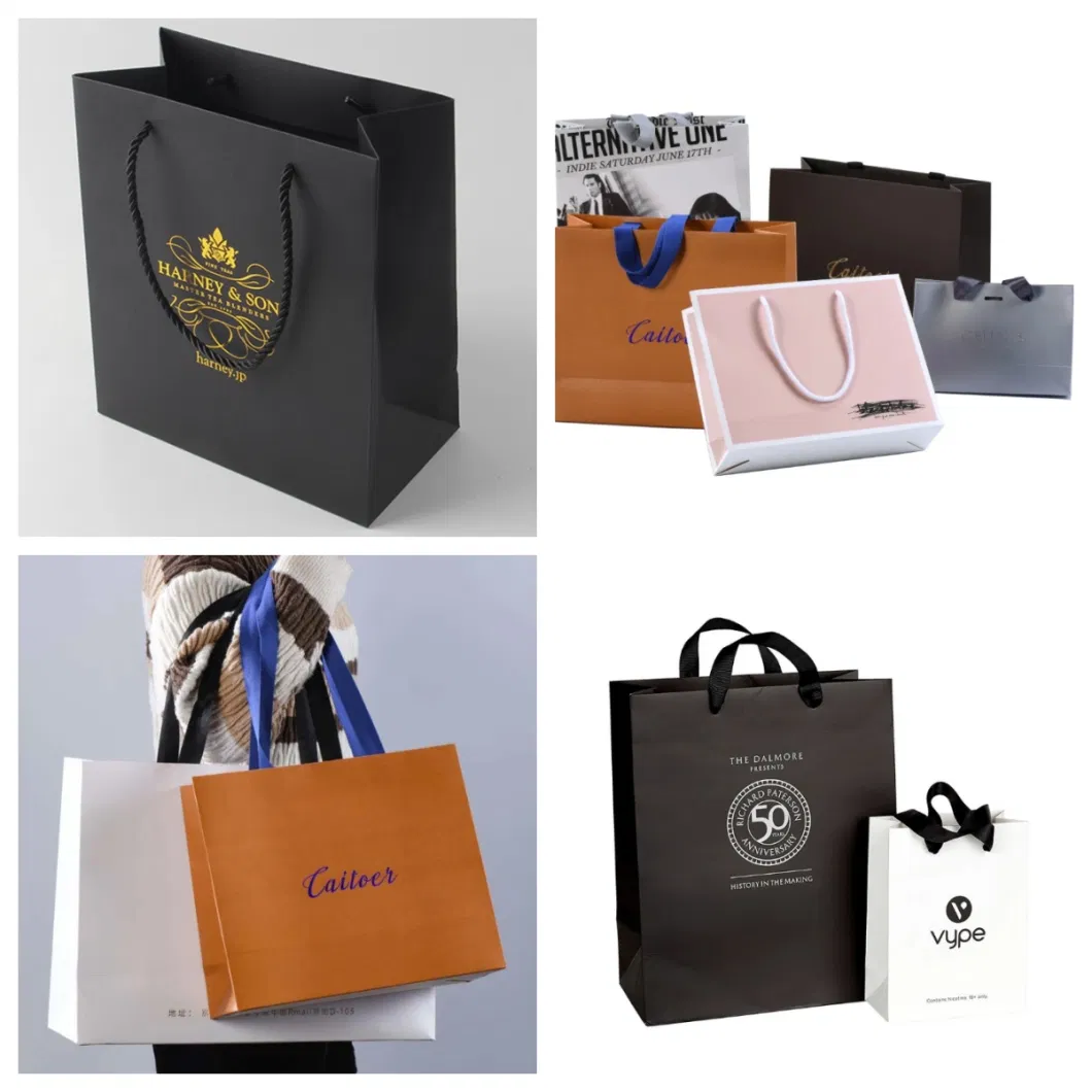 Wholesale Luxury Gift Shopping Packaging Paper Bag with Logo for Clothing