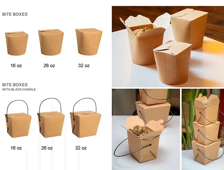 Customized Disposable Kraft Food Packaging Take Away Paper Box