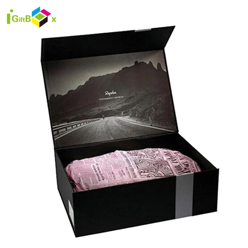 Luxury Black Custom Logo Magnetic Closure Paper Cardboard Gift Box Product Packaging Design Package Packaging Packing Custom Box with EVA Foam Insert