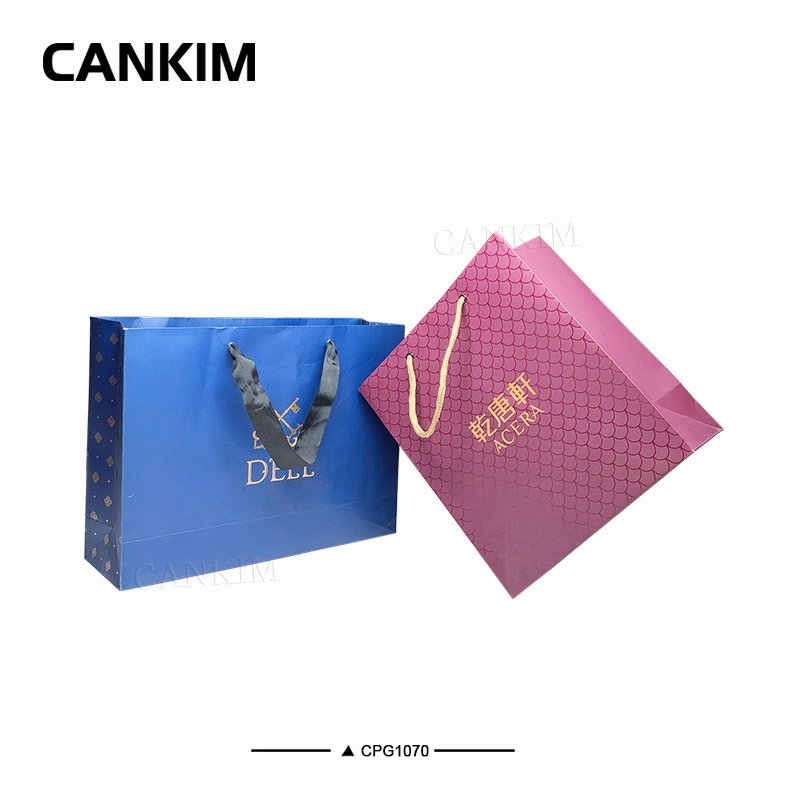 Cankim Custom Paper Bag with OEM Custom Paper Gift Bag Luxury Shopping Paper Bag Gift Bag Packaging Paper Bag with Ribbon