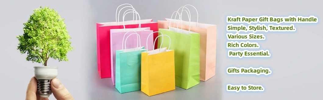 Large Biodegradable Kraft Paper Bags with Handles, Brown Paper Bag