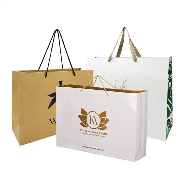 Free Design Custom Logo Matt Black Paper Clothing Packaging Gift Paper Bag Shopping Bag Luxury Paper Bags with Ribbon Handle