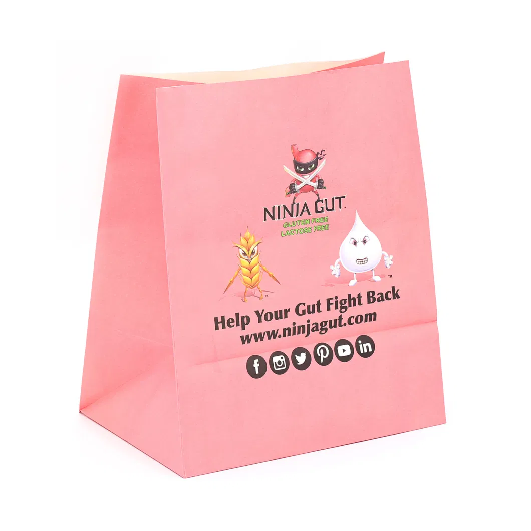 Wholesale High Quality Kraft Paper Custom Print Brown Small Gift Bags Kraft Hand Hold Paper Bag with Flat Handle