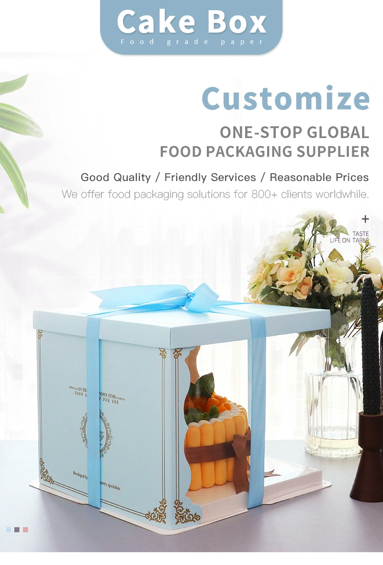 Wholesale Small White Cardboard Cupcake Dessert Packaging Kraft Paper Doughnut Cake Box with Handle