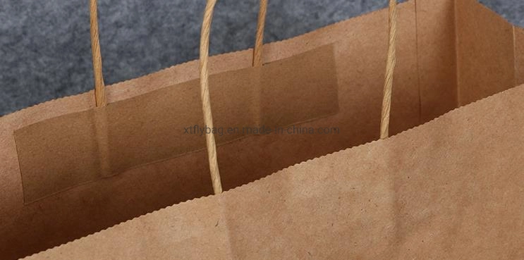 100% Recycled Kraft Paper Bag Cake Box Paper Packaging Bags BSCI/Fsc