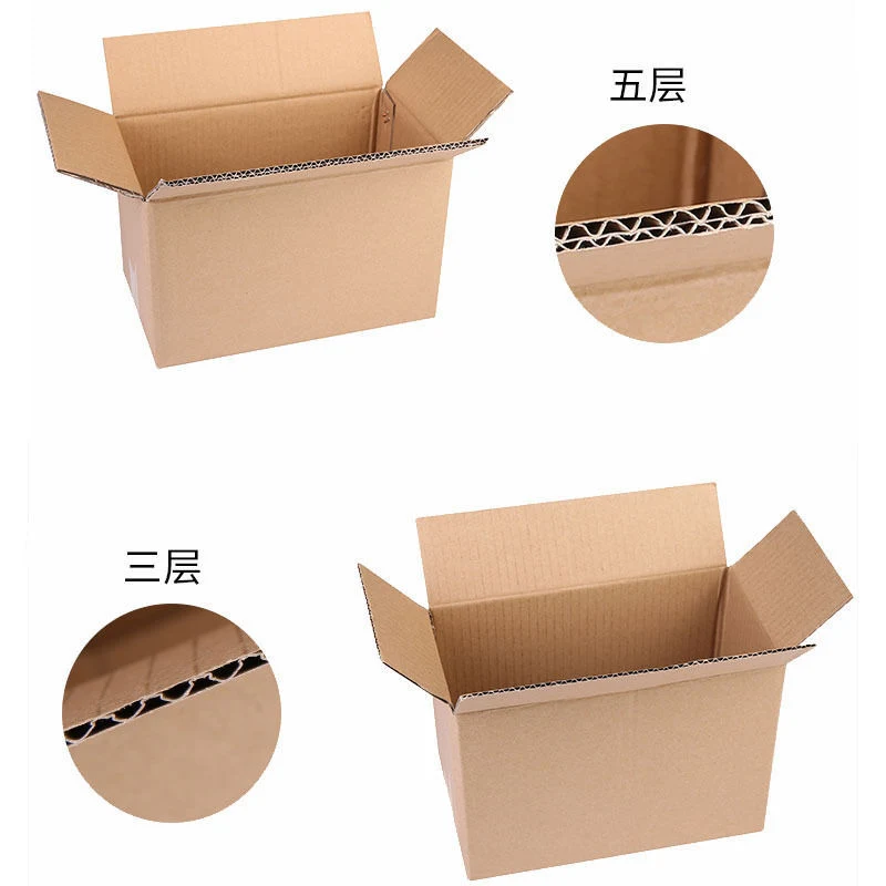 Recycled Brown Corrugated Kraft Paper Gift Box with Plastic Handle