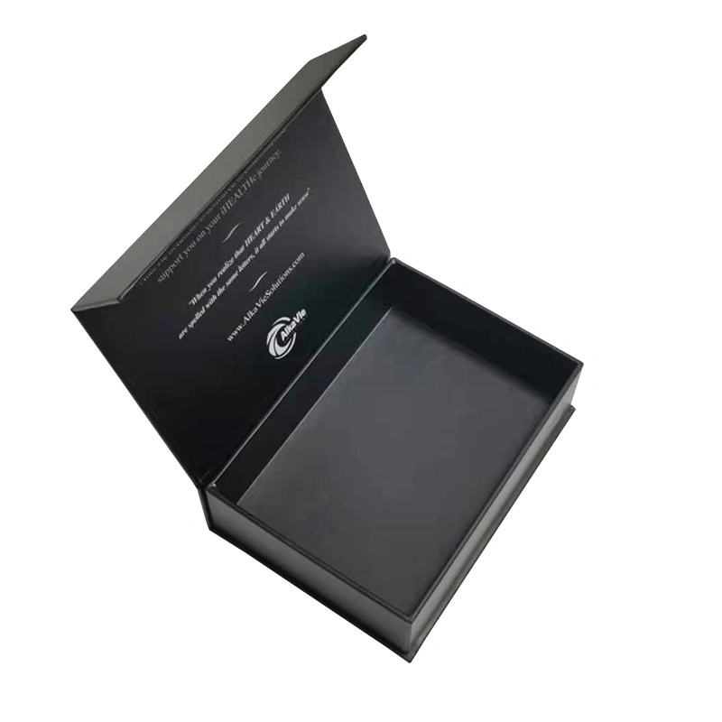 Cardboard Black Simple Empty Magnetic Closure Gift Box Wholesale Custom Printed Handmade Luxury Rigid Paper