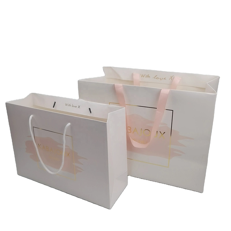 Small Business Packaging Paper Shopping Bag for Gift Hot Stamping Embossed UV Packaging Bags