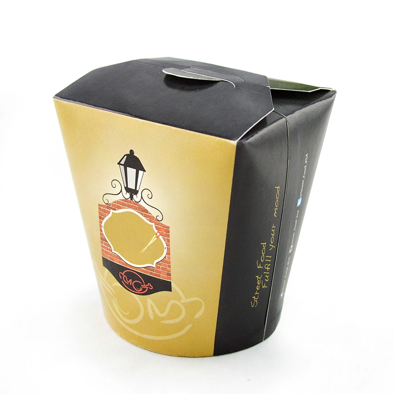 Disposable Takeaway Paper Kraft Noodle Box Pasta Packaging Box with Handle