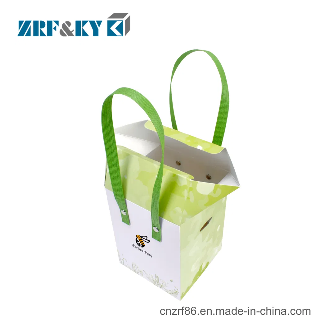 Custom Promotional Printed Cardboard Paper Honey Food Packaging Box Bag