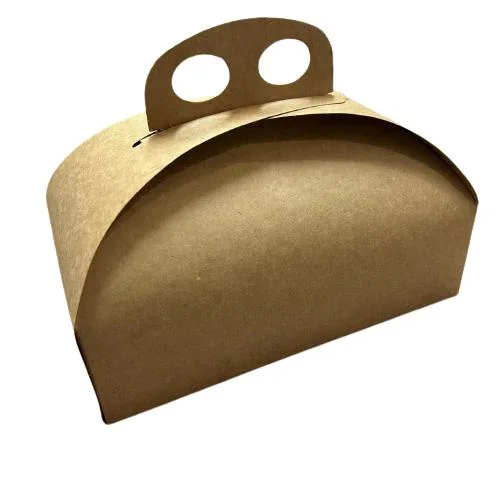 Customization Biodegradable Cake Food Packing Gift Brown Kraft Paper Box with Handle