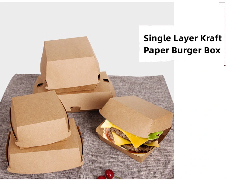 Customizable Hot Sale Burger Eco Friendly Paper Packaging Collapsible Food Packaging Box