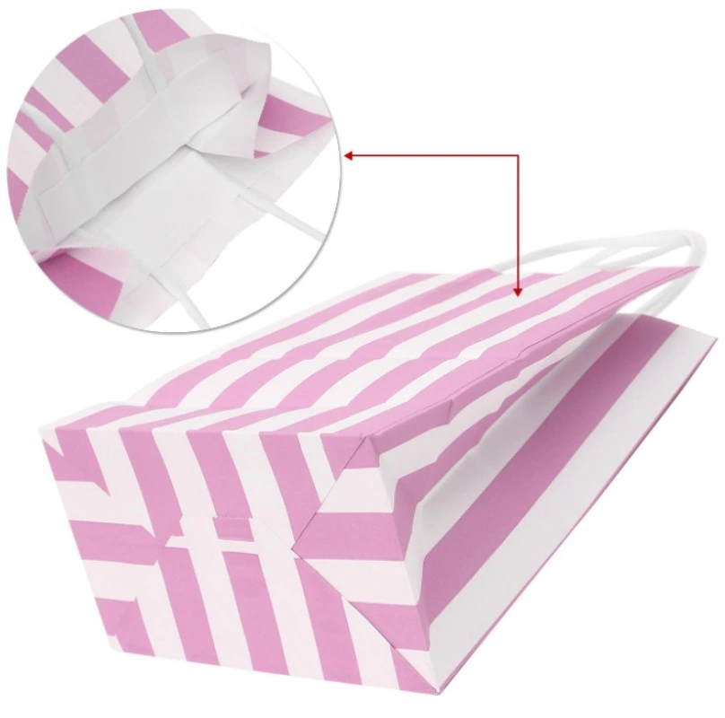 14 X 8 X 21cm Pink Small Paper Gift Bags with Handles