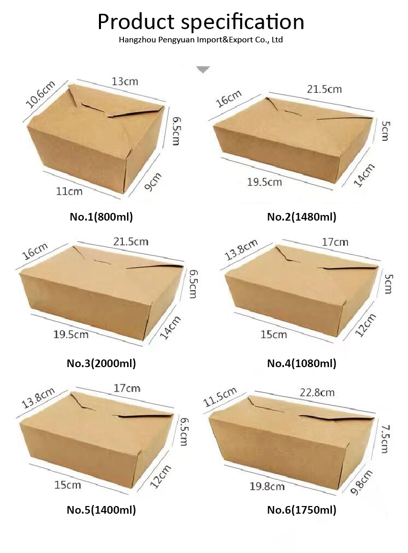 Disposable Grease Proof Food Take out Box Lunch Box Snack Paper Box