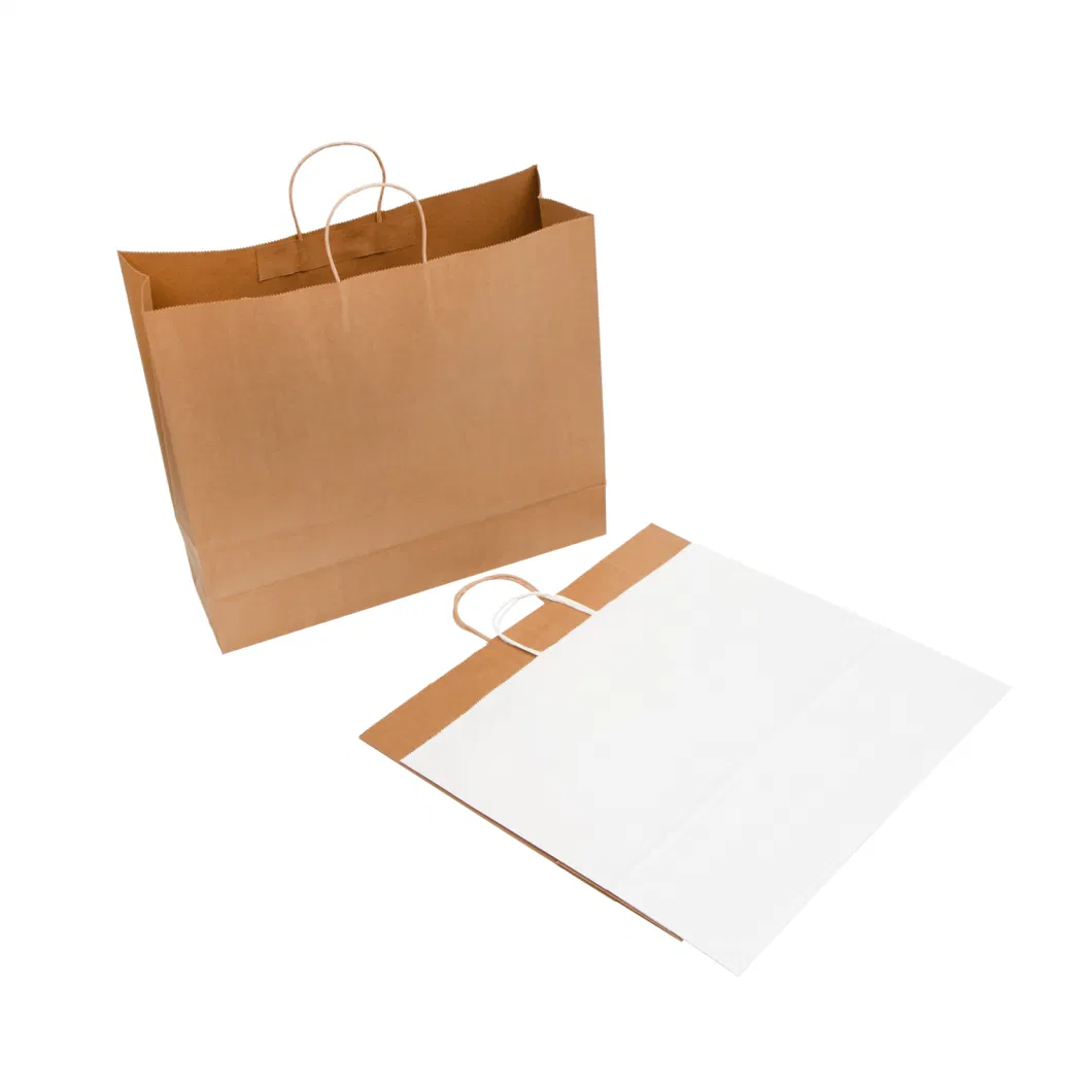 Free Sample 100% Recycled Cheap Kraft Paper Restaurant Gift Grocery Carry Bag