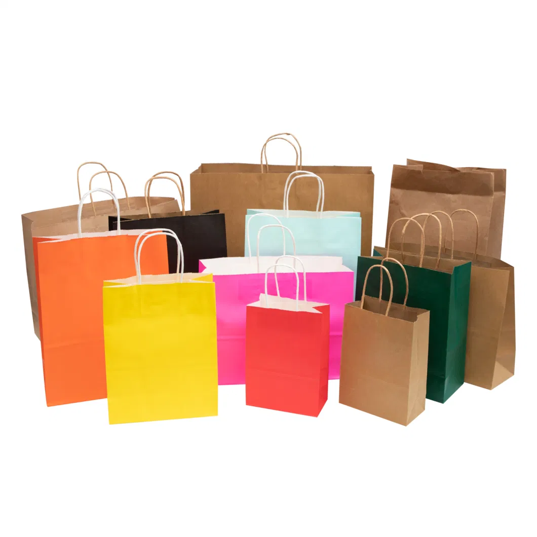 Free Sample 100% Recycled Cheap Kraft Paper Restaurant Gift Grocery Carry Bag