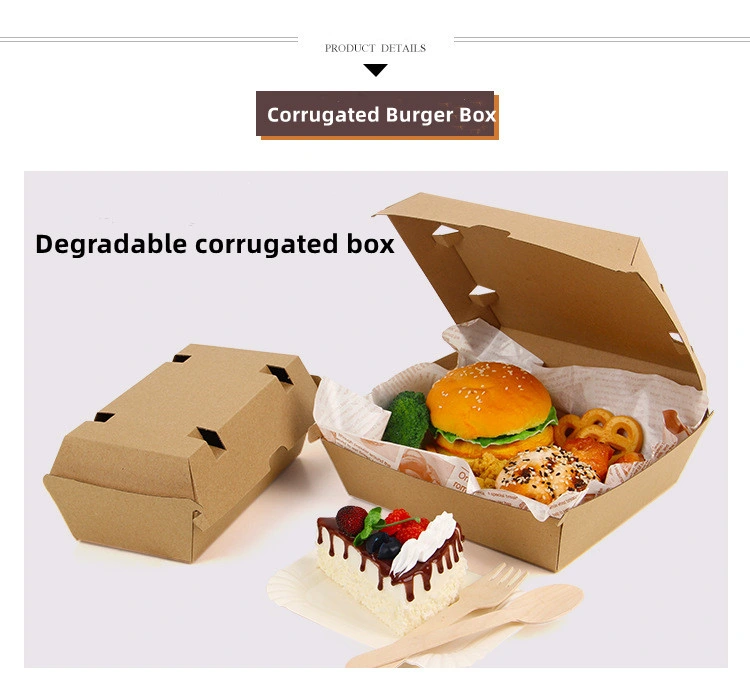 Customizable Hot Sale Burger Eco Friendly Paper Packaging Collapsible Food Packaging Box