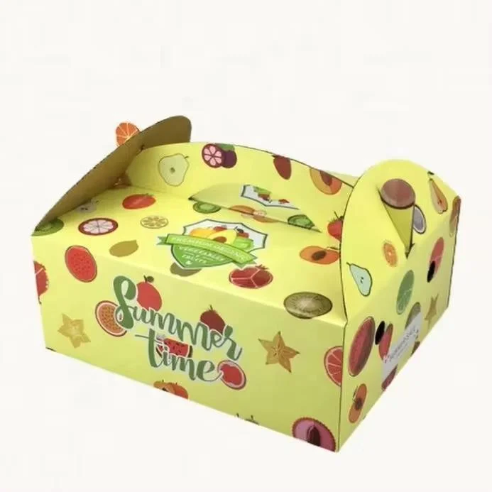 Custom Print Colorful Folding Corrugated Food Packaging Recycled Paper Carton Fruit Gift Box