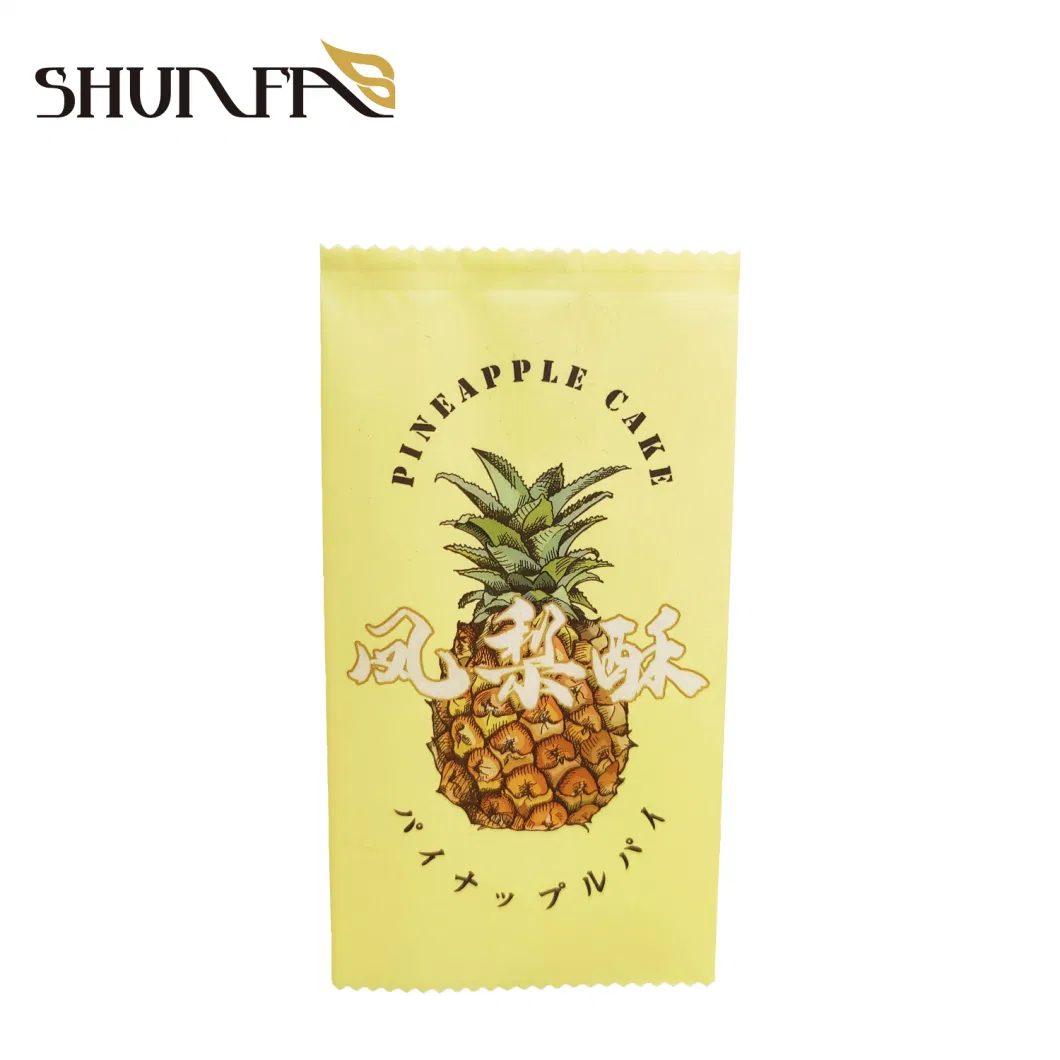 White Kraft Paper Back Side Seal Pouch Pineapple Cake Food Packaging Bag