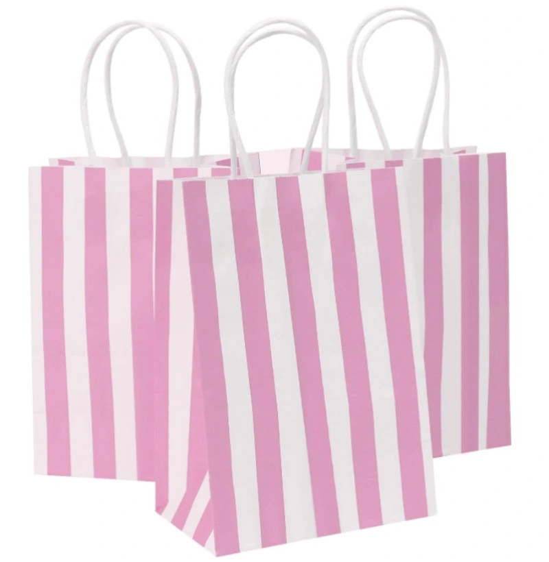 14 X 8 X 21cm Pink Small Paper Gift Bags with Handles