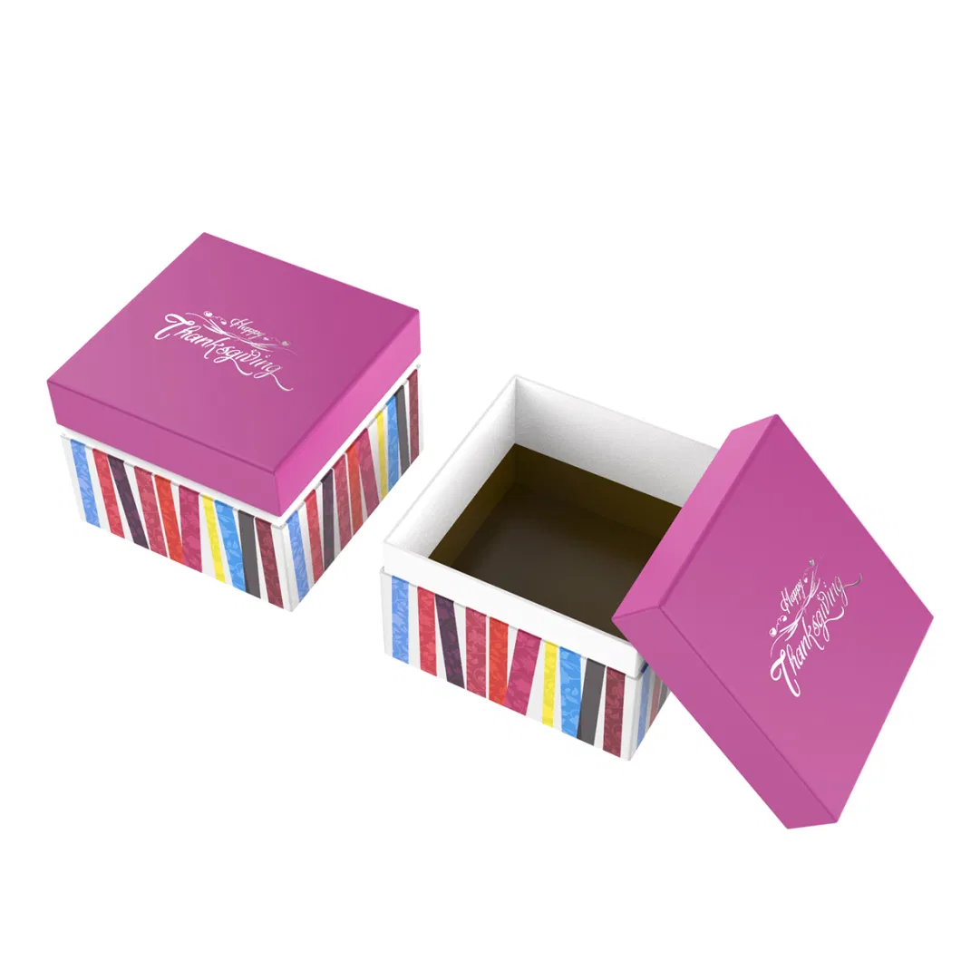 High Quality Printing Square Small Paper Packaging Gift Box for Thanksgiving Day