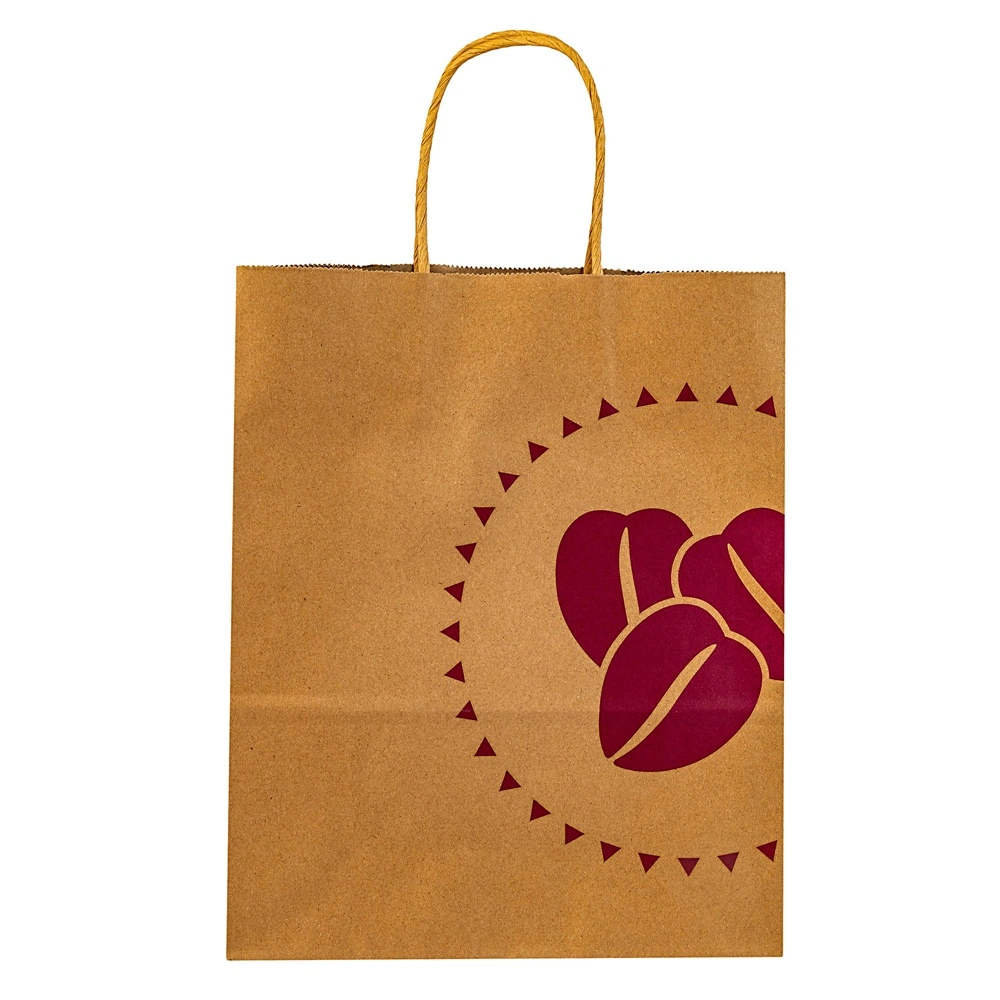 Biodegradable Brown Craft Coffee Packaging Takeaway Paper Bag