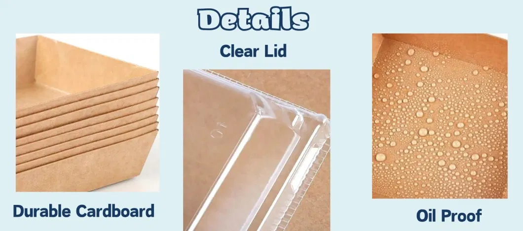 550ml Disposable Paper Food Packaging Container Rectangular Food Takeaway Box