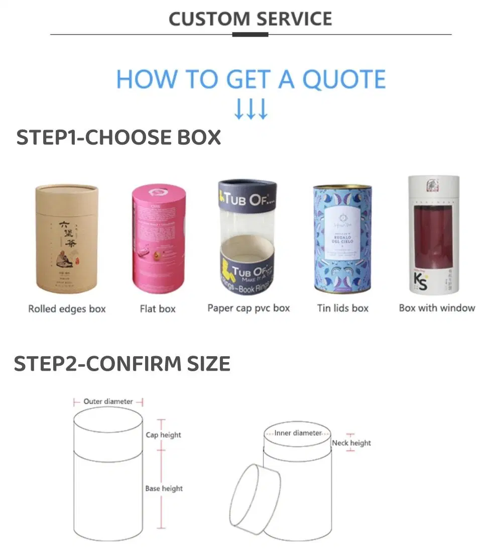 Recycled Custom Printing Cosmetic Tube Cylinder Packaging Cardboard Tube Paper Box