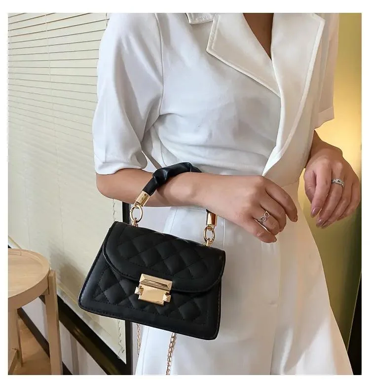 Leather Small Ladies Fashion Sac Femme with Long Belt Handle Bag