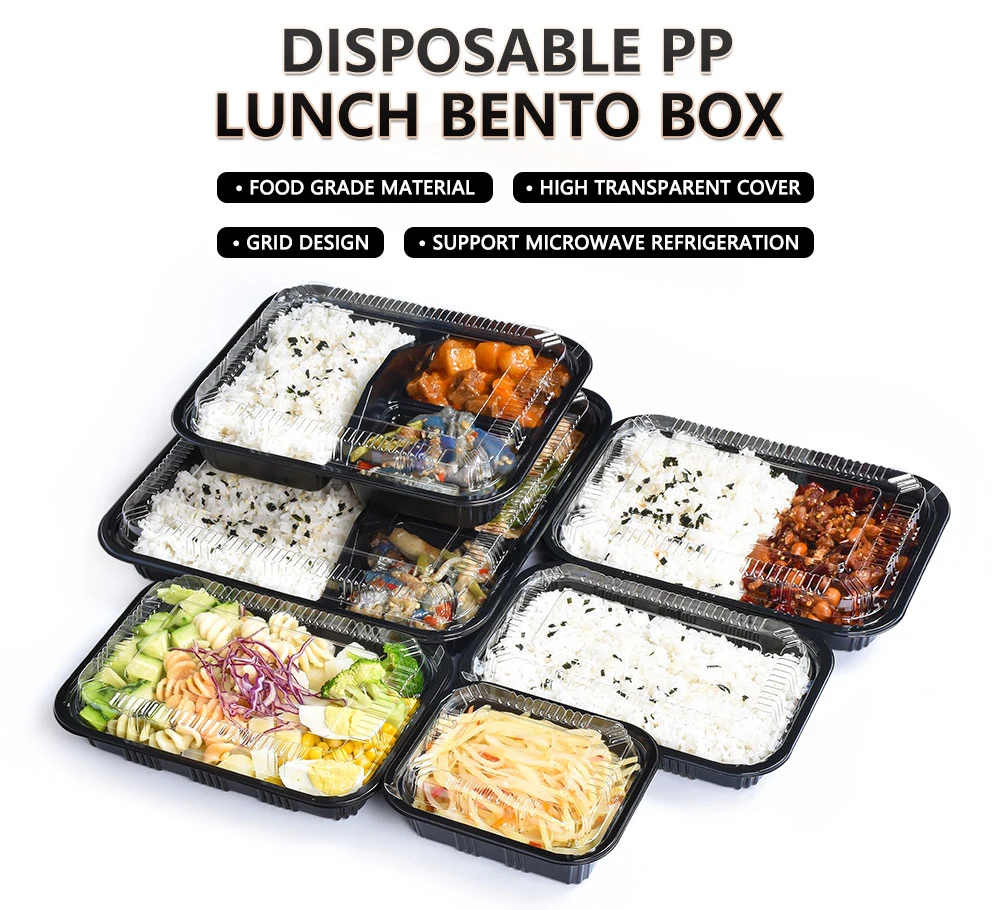 Sunzza Disposable Microwave Take Away Food Container Plastic PP Bento Box