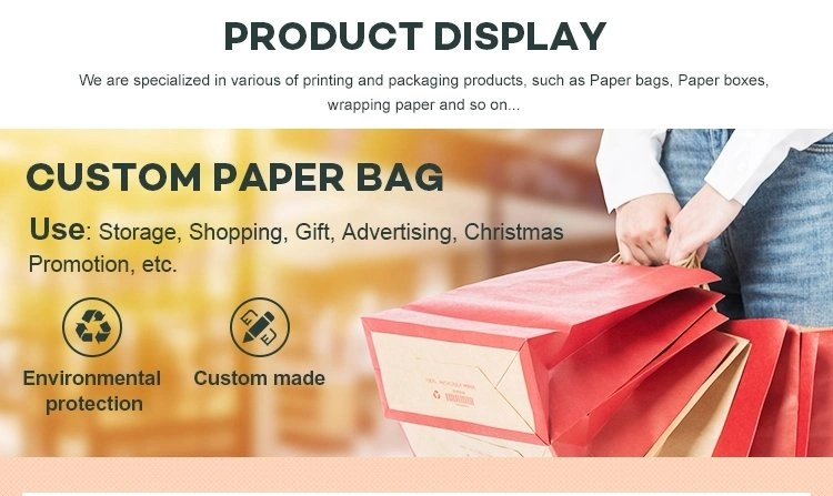 Kraft Paper Shopping Gift Packaging Bag with Die Cut Handle