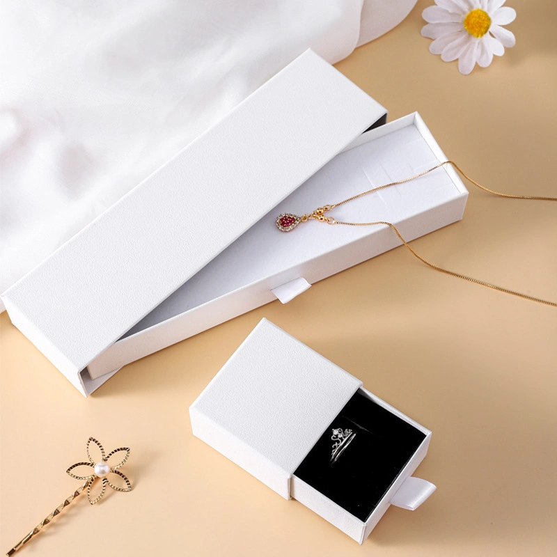 Eco Friendly Hard Paper Jewellery Drawer Slide out Ring Jewelry Packaging Box