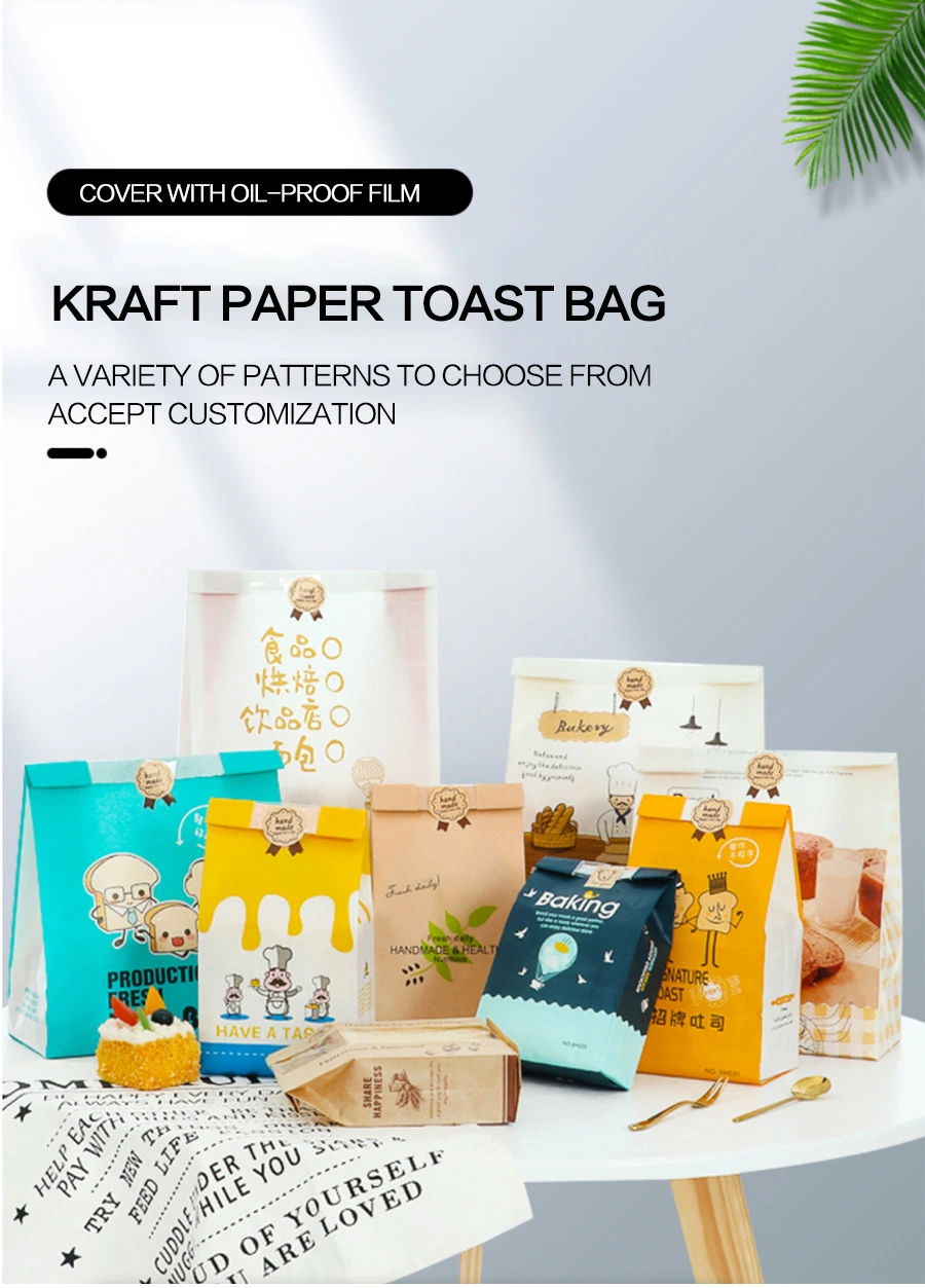 Food Packaging Bakery Tin Tie Lock Paper Bag with Window