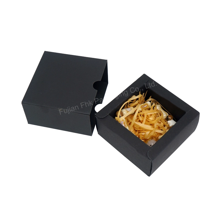 Customized Drawer Gold Leaf Flower Decoration Black Luxury Cardboard Paper Packaging Box Small Cheap Jewel Case Gift Perfume