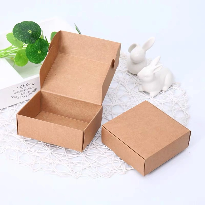 Kraft Paper Gift Packaging Box Kraft Cardboard Handmade Soap Candy Box