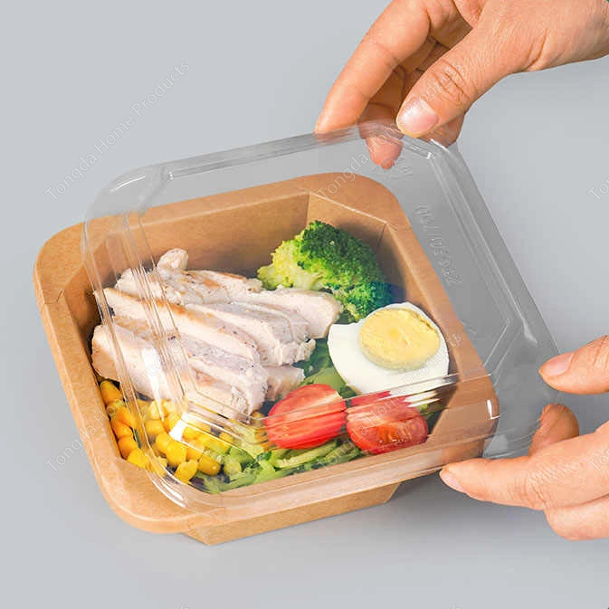 Wholesale Disposable Fruit Takeaway Lunch Kraft Paper Box Food Container Salad Box with Window