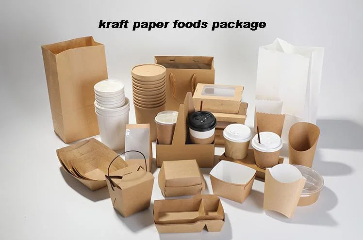 Wholesale Custom Kraft Paper Lunch Box 500ml Food Container Kraft Paper Takeaway Box