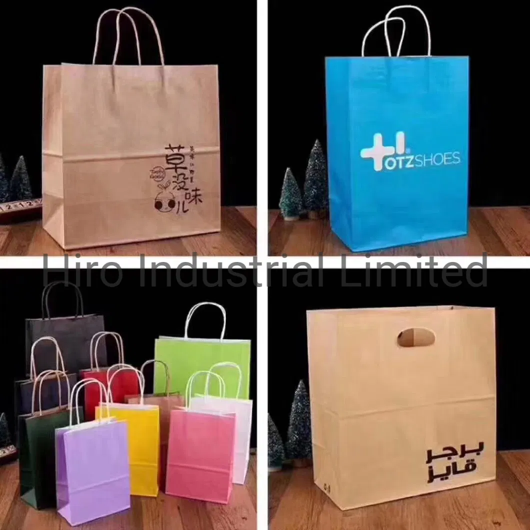 Customized Logo White Craft Paper Bags with Handles