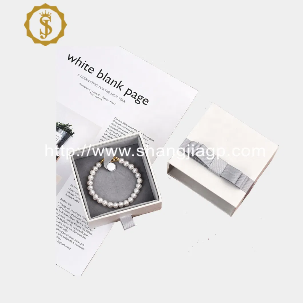 China Manufacturer New Design Wholesale Paper Cardboard Necklace Bangle Pendent Ring Jewelry Jewellery Drawer Gift Box with Ribbon