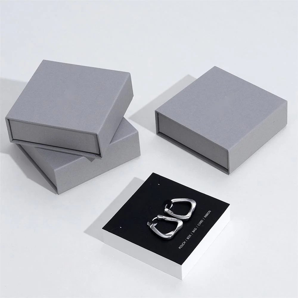 Book Type Magnetic Buckle Lid Jewelry Box Necklace Earring Jewelry Box Flip Cover Paper Jemulticolor Optional Packaging Box