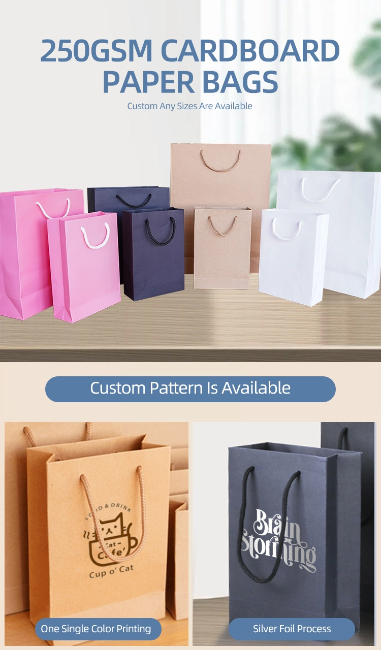 Customized Logo Design Printed Jwedding Small Luxury Paper Gift Bags with Handles