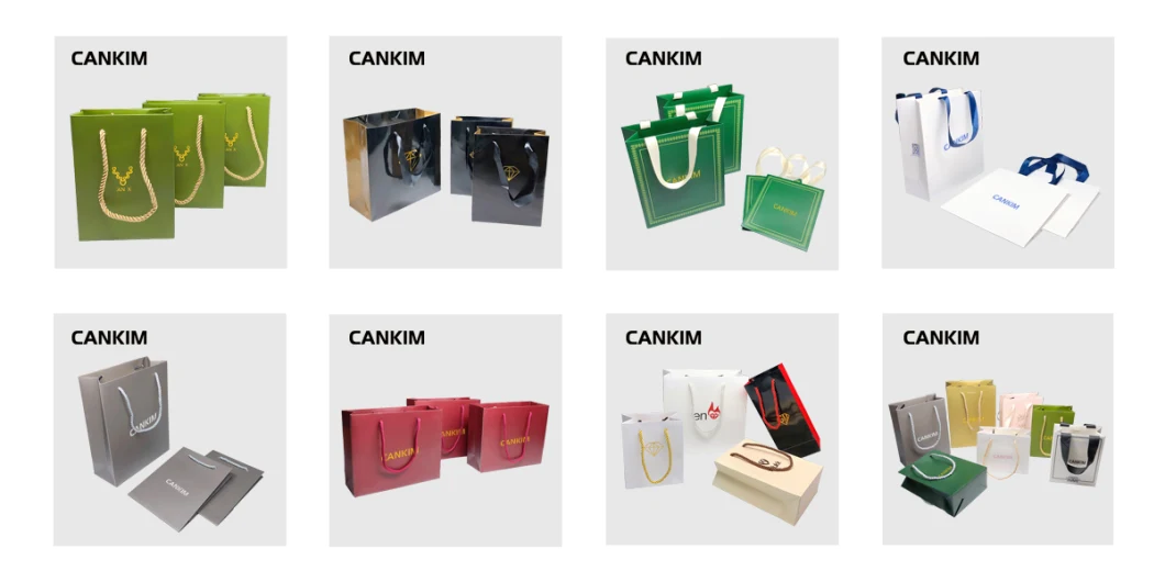 Cankim Custom Paper Bag with OEM Custom Paper Gift Bag Luxury Shopping Paper Bag Gift Bag Packaging Paper Bag with Ribbon