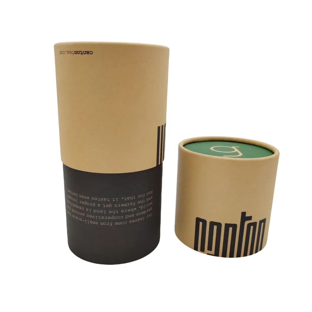 Luxury Cylinder Cardboard Paper Tube Food Grade Packaging Box for Coffee Bean Protein Powder Spice Salt Gum Tea Packing Box