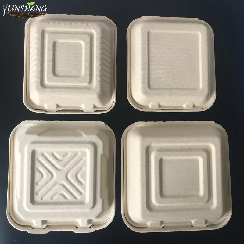 Disposable White Square Clamshell Paper Humburgar Box