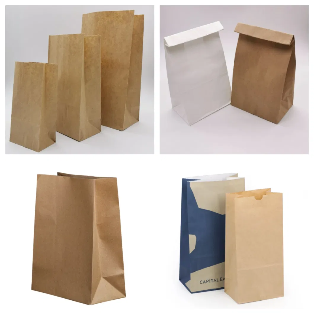 Wholesale Recycled Materials Brown White Kraft Paper Bags for Food Cake Wine Packaging