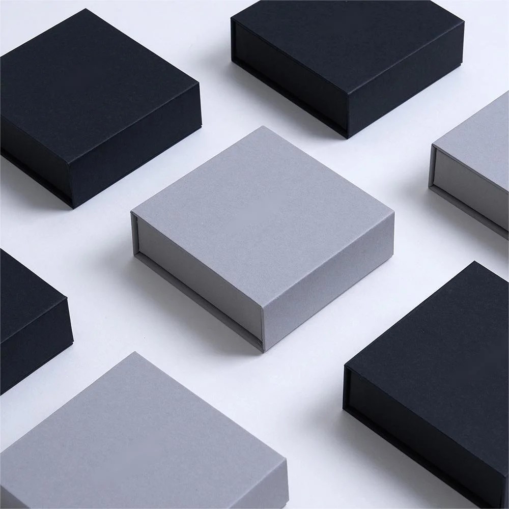 Book Type Magnetic Buckle Lid Jewelry Box Necklace Earring Jewelry Box Flip Cover Paper Jemulticolor Optional Packaging Box