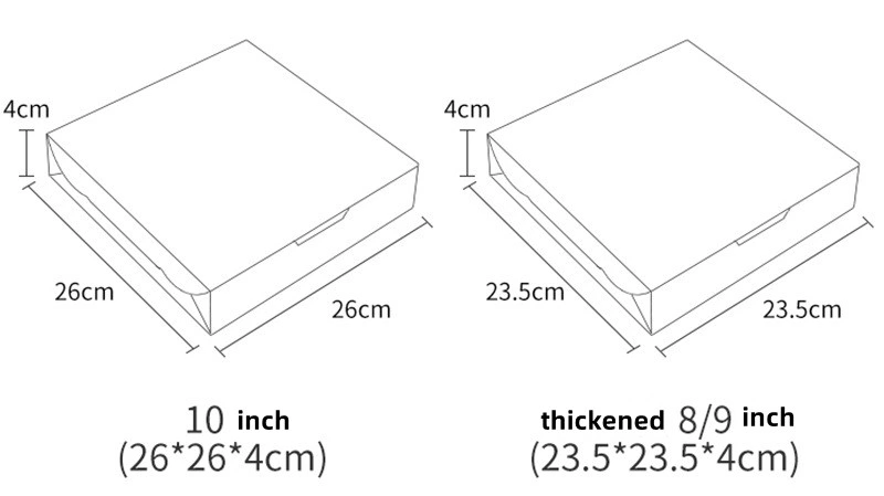 Custom Disposable Food Grade 3 6 8 10 12 14 16 18 20 22 Inch Takeaway French Fries Hamburger Corrugated Paper Pizza Box