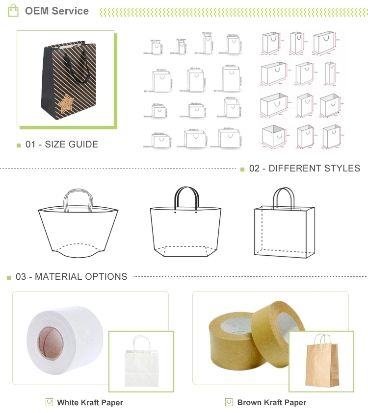 Luxury High Quality Custom Handle Paper Shopping Packaging Tote Small Gift Bags with Ribbon Bag